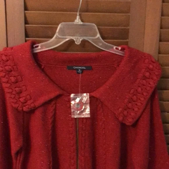 ^ New Chadwick’s Dark Red Zip Front Sweater - M - Picture 2 of 4